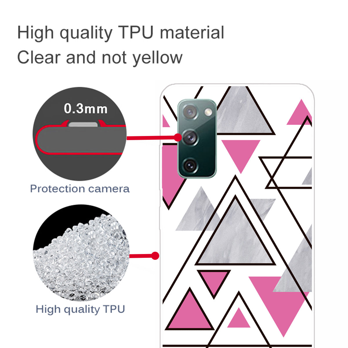 Triangle Marble Pattern Soft TPU Shockproof Phone Back Cover Case for Samsung Galaxy S20 FE/S20 FE 5G/S20 Lite/S20 FE 2022 - Style I Triangle Marble Pattern Soft TPU Shockproof Phone Back Cover Case for Samsung Galaxy S20 FE/S20 FE 5G/S20 Lite/S20 FE 2022 - Style I